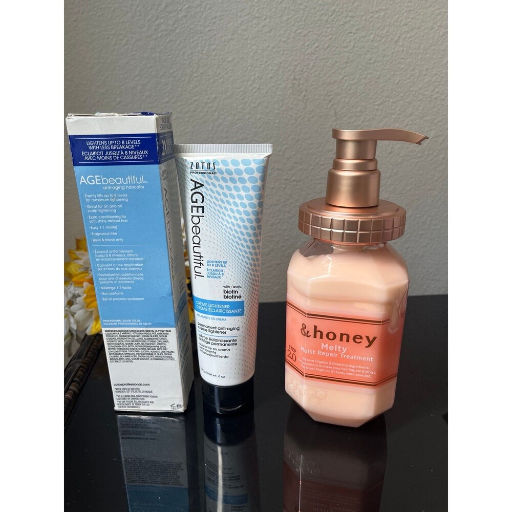 AGEbeautiful Permanent Hair Lightener and andhoney Melty Moist Repair Treatment